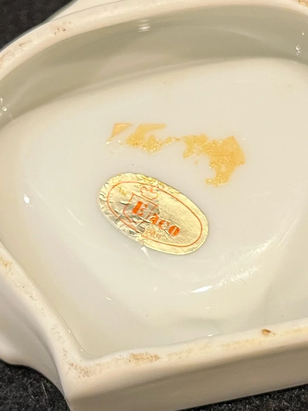 Vintage Florida Orange Tea Bag Holder Dish with Gold Trim
